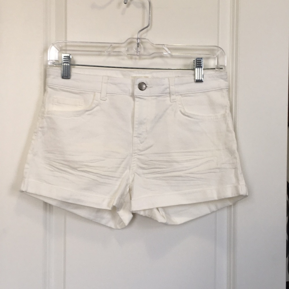 White jean shorts